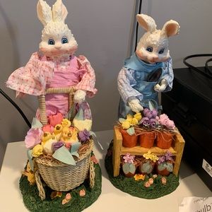 Fabre mache Easter Bunny Couple